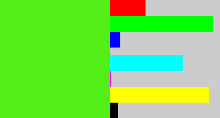 Hex color #52ee17 - green apple