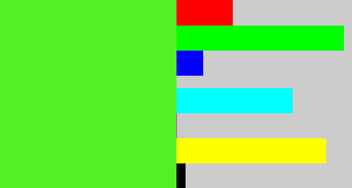 Hex color #52f125 - toxic green