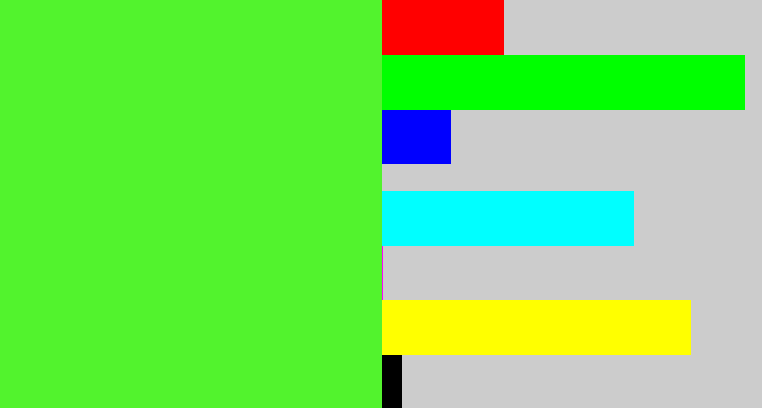Hex color #52f32d - toxic green