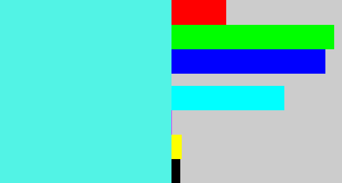 Hex color #52f3e5 - bright cyan