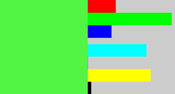 Hex color #52f544 - light neon green