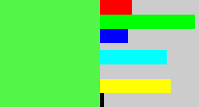 Hex color #52f548 - light neon green