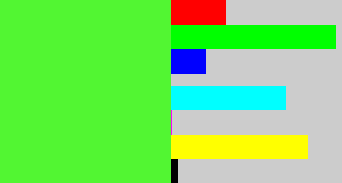 Hex color #52f632 - toxic green