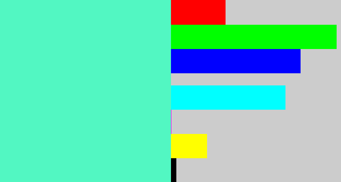 Hex color #52f7c2 - light greenish blue