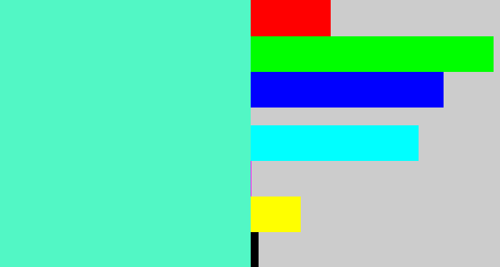 Hex color #52f7c5 - light greenish blue