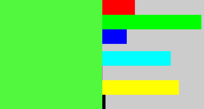 Hex color #52f83e - light neon green