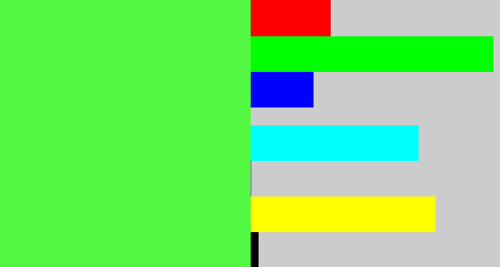 Hex color #52f841 - light neon green