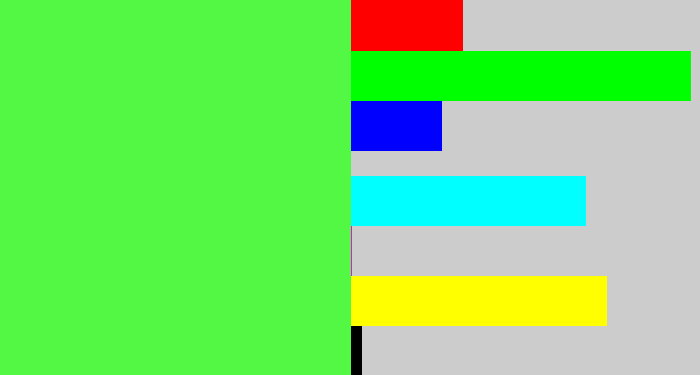 Hex color #52f843 - light neon green