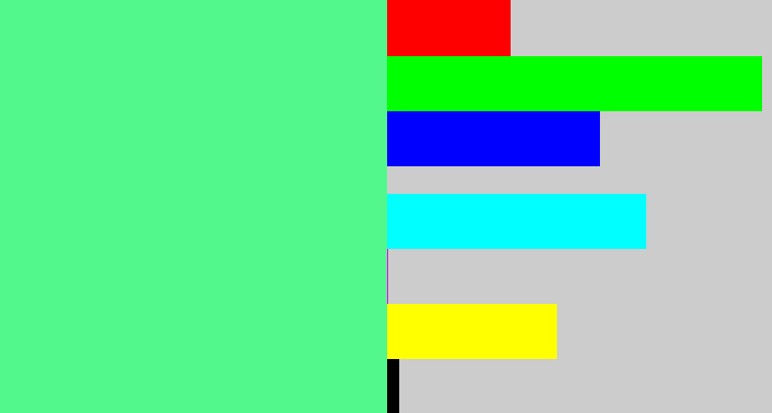 Hex color #52f88c - sea green
