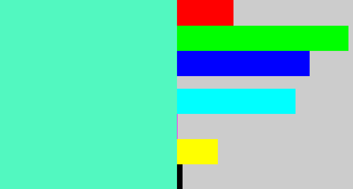 Hex color #52f8c0 - light greenish blue