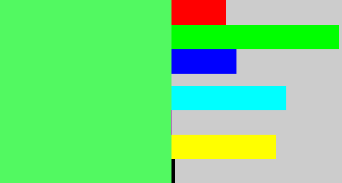 Hex color #52f961 - light bright green