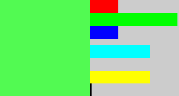 Hex color #52fa52 - light neon green