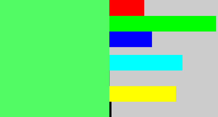 Hex color #52fb63 - light bright green