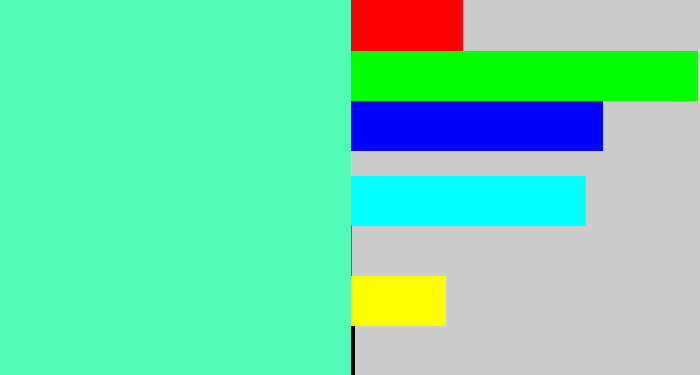 Hex color #52fcb7 - light greenish blue