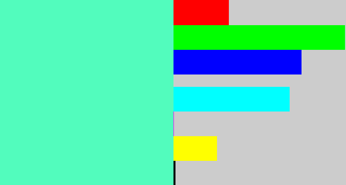 Hex color #52fcbd - light greenish blue