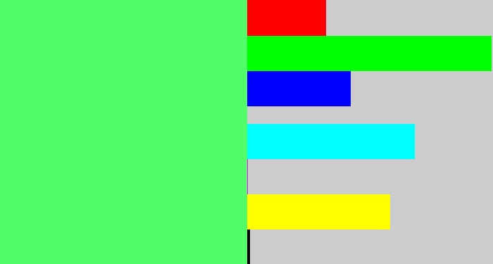 Hex color #52fd6a - light bright green