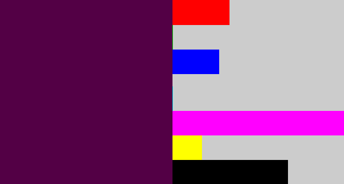 Hex color #530045 - deep violet