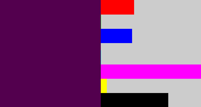 Hex color #53004e - plum purple