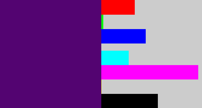 Hex color #530471 - royal purple