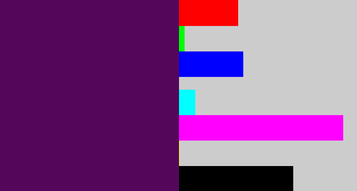 Hex color #53075b - plum purple