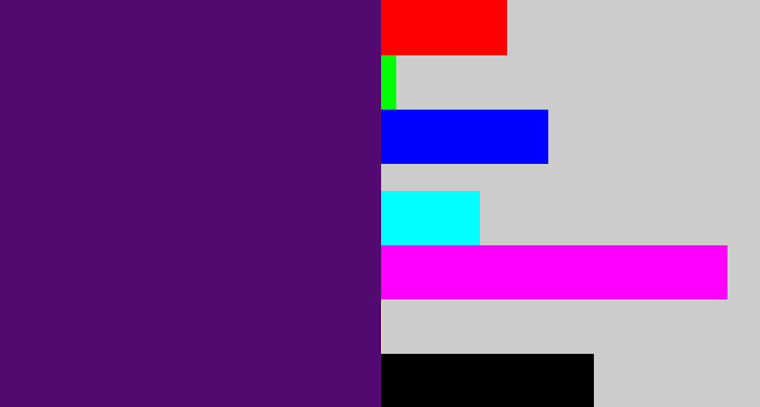 Hex color #530a70 - royal purple