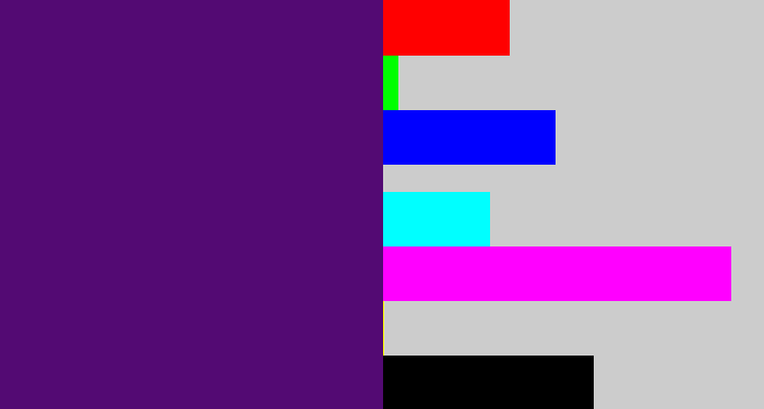 Hex color #530a73 - royal purple