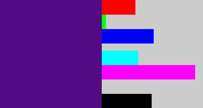 Hex color #530a82 - royal purple