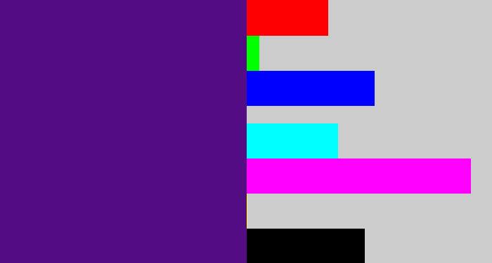 Hex color #530c84 - royal purple