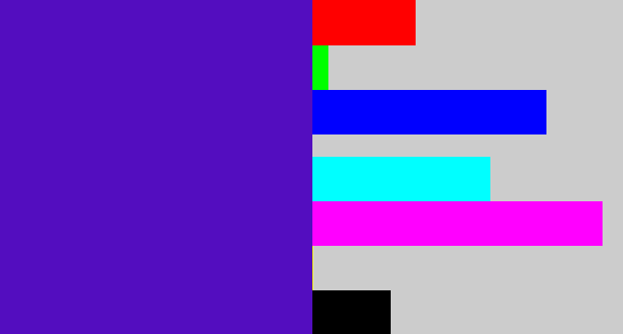 Hex color #530dbf - violet blue