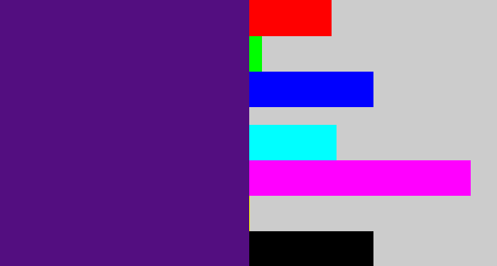 Hex color #530e80 - royal purple