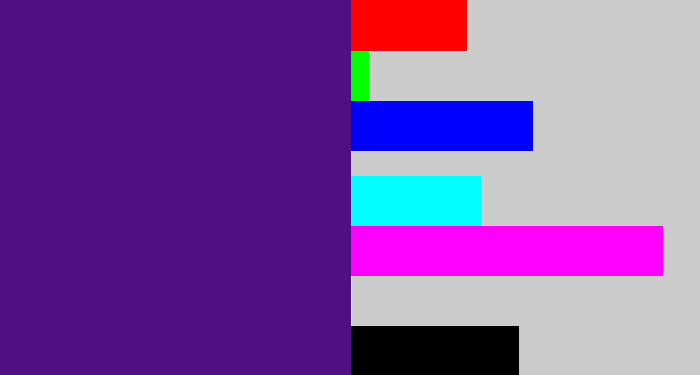 Hex color #530e84 - royal purple