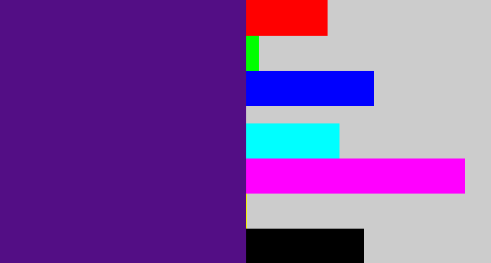 Hex color #530e85 - royal purple