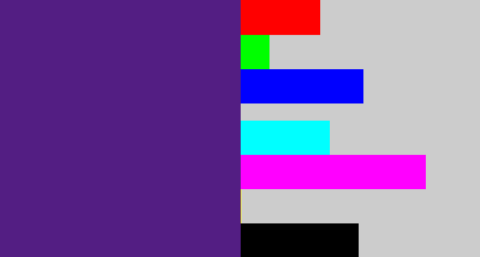 Hex color #531e83 - royal purple