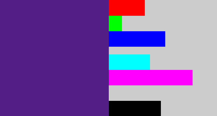 Hex color #531e85 - royal purple