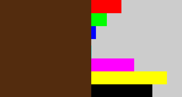 Hex color #532c0e - brown