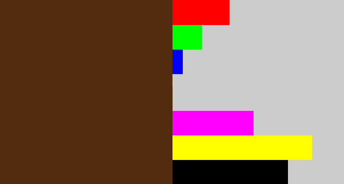 Hex color #532c10 - brown