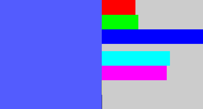Hex color #535cfe - purpleish blue