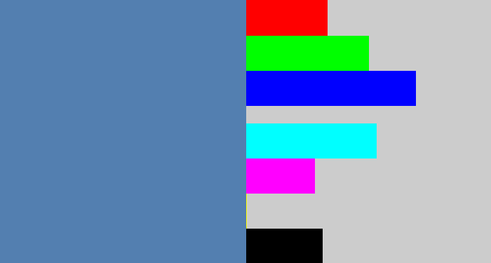 Hex color #537fb0 - off blue