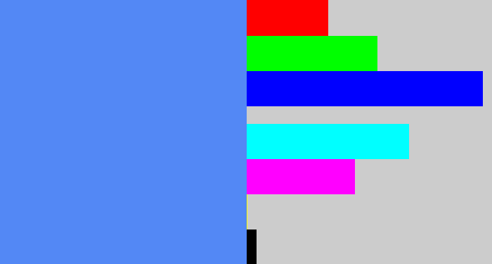 Hex color #5388f5 - soft blue