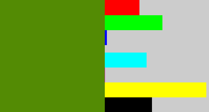 Hex color #538b04 - sap green
