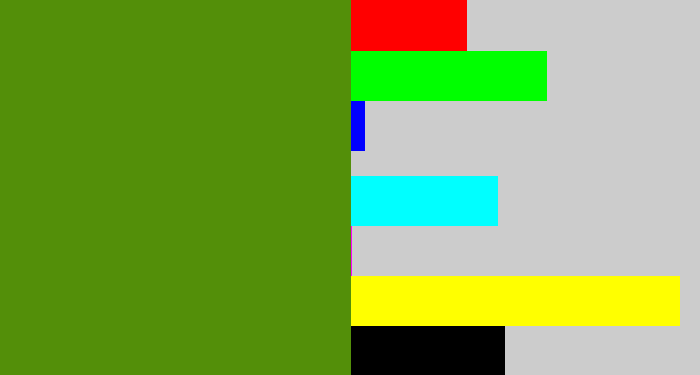 Hex color #538f09 - sap green