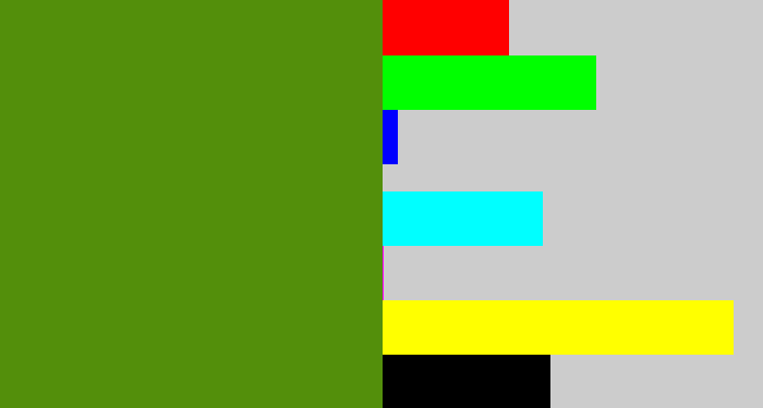 Hex color #538f0b - sap green