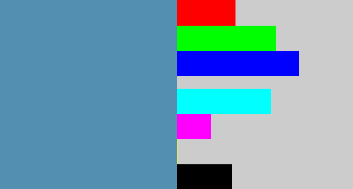 Hex color #538fb0 - off blue