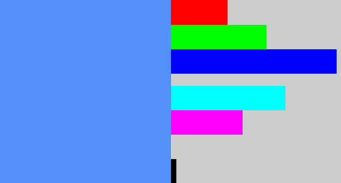 Hex color #5390f8 - soft blue