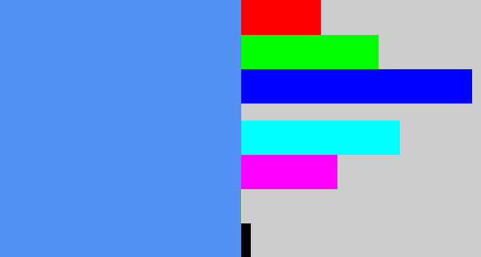 Hex color #5392f4 - soft blue