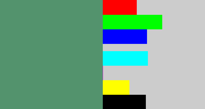 Hex color #53936d - slate green