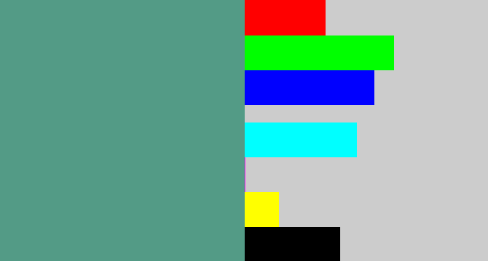 Hex color #539b86 - grey teal