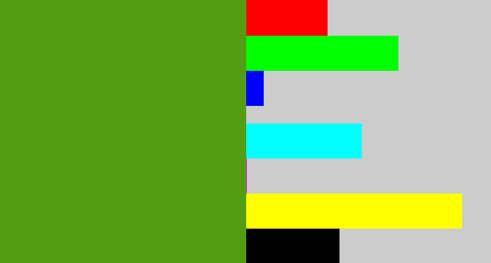 Hex color #539d13 - lawn green