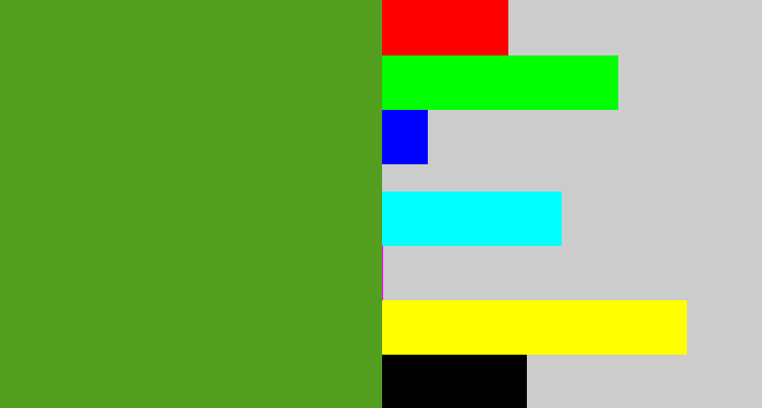 Hex color #539d1f - grass