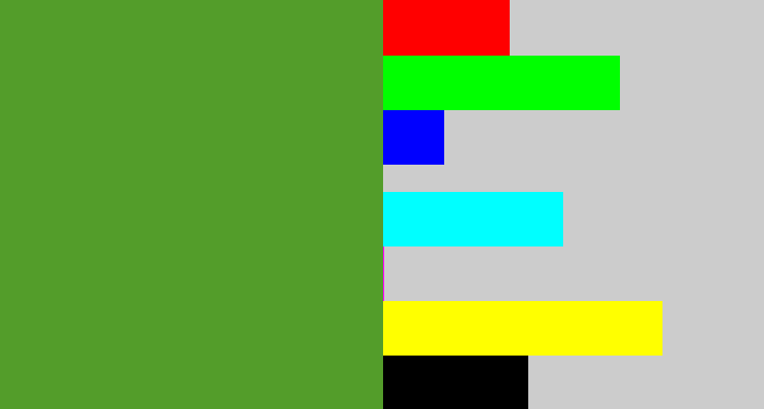 Hex color #539d2a - grass